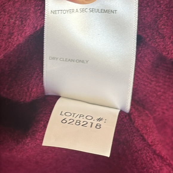 Claudia Ev Burgundy ruffled wool women’s cardigan size large - Picture 9 of 12